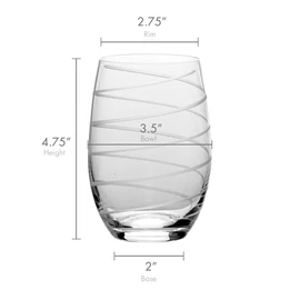 Mikasa 5095528 Cheers Stemless Wine Glass, 17-Ounce, Set of 4, Clear