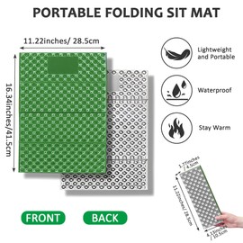 Sueving Folding Sit Mat, Waterproof Folding Hiking Seat Pad, Portable Outdoor Seat Cushion Mat for Hiking Camping Fishing (Green)