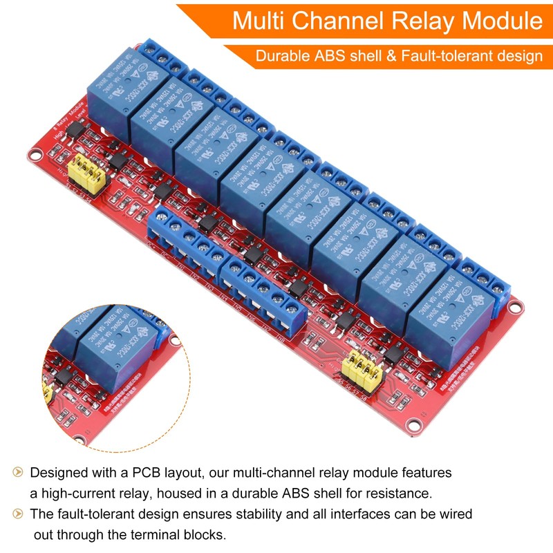 sourcing map DC 12V 8 Channel Relay Module High or