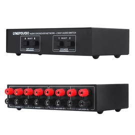 Speaker Selector, 2 in 2 Out Speaker Selector Switch Audio Signal Switcher Power Amplifier Audio Receiver Splitter Box