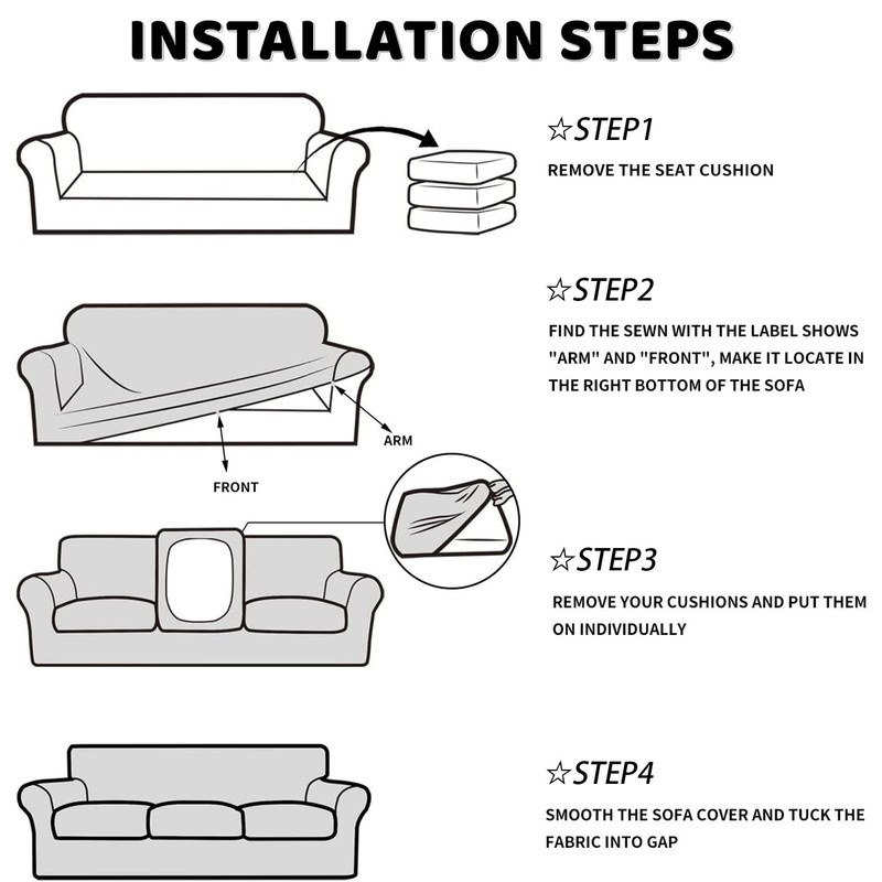 Henbula Stretch Chair Sofa Slipcovers, Thick Velvet Sofa Covers Soft