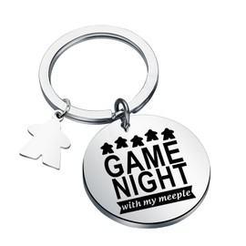 MAOFAED Board Game Gift Game Night With My Meeple Keychain Board Gamer Gift Board Game Lover Gift (with my meeple)