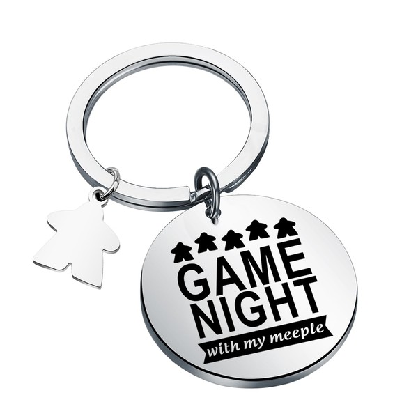 MAOFAED Board Game Gift Game Night With My Meeple Keychain