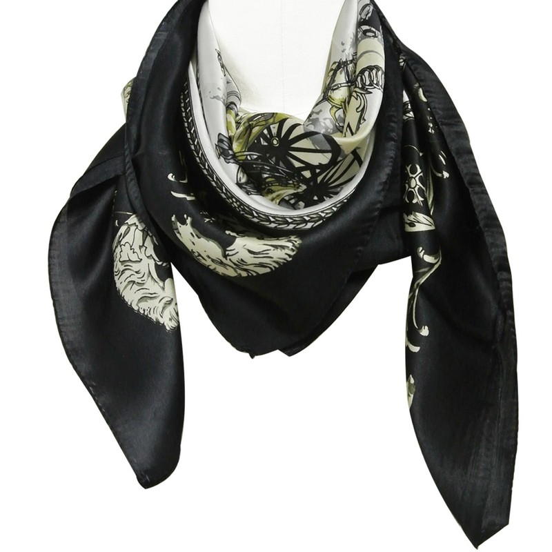Wrapables Luxurious 100% Charmeuse Silk Square Scarf, Majestic Promenade
