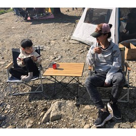 iClimb Ultralight Compact Camping Folding Table with Carry Bag (Nature - L)