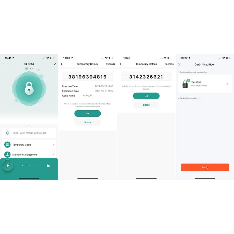 Xcase Locker Padlock: Set of 4 Metal Padlocks, Combination Code,
