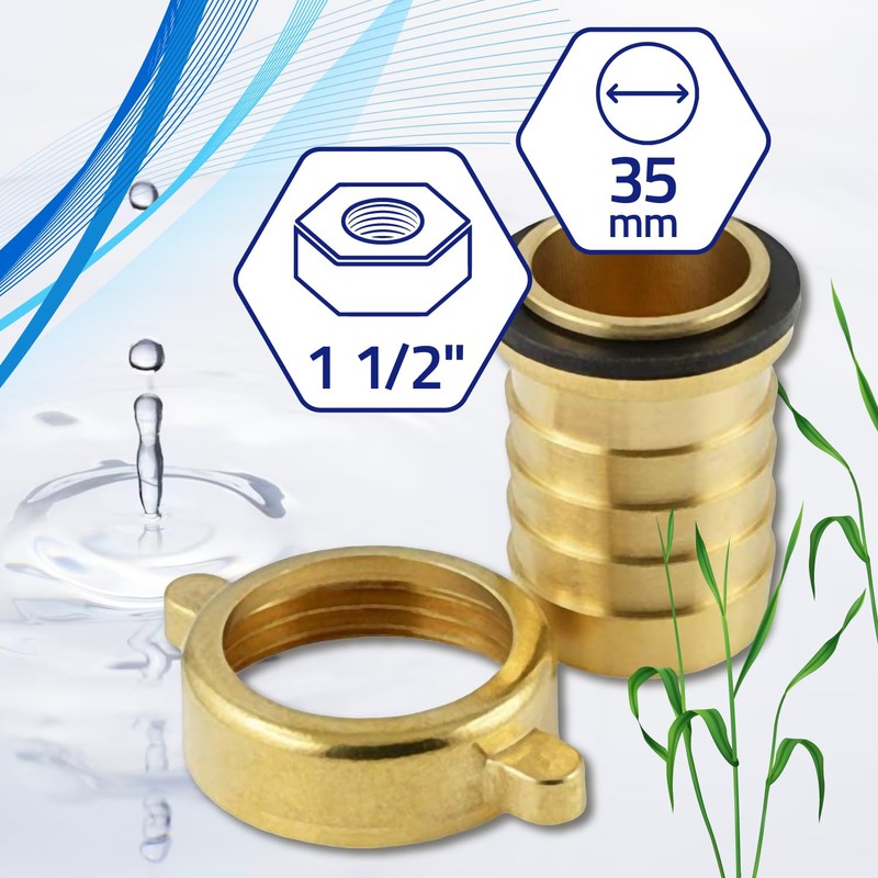 Brass Hose Nozzle for Connection Hose with Diameter 35 mm