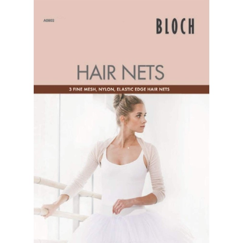 Bloch Dance Hair Nets - 3 Pack Accessory, Dark Brown,