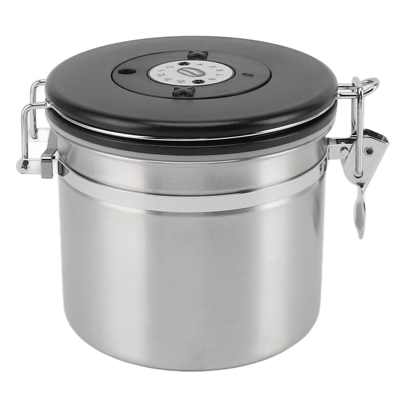 Airtight Coffee Canister 1.2L 304 Stainless Steel Coffee Bean Storage