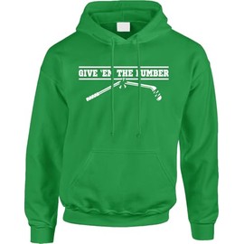 Blittzen Give Em The Lumber Hockey Saying Slogan Fan Art Mens Hoodie, L, Green