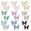 DICOSMETIC 18 Stück 9 Stile Strass Schmetterlingsanhänger Messing Glas Kristall