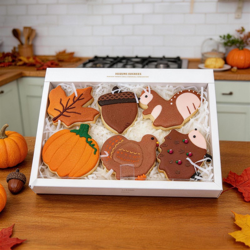 MrCookie Large Fall/Thanksgiving Cookie Cutters Set,12pc,Stainless Steel.