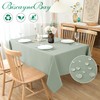 Biscaynebay Square Tablecloth 90x90 Inch-Sage Card Fabric Table Cover-Small Folding