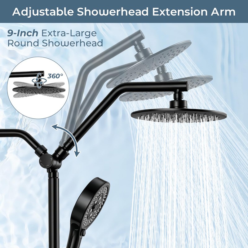 IUERASD Rain Shower Head with Handheld, High Pressure Dual Shower