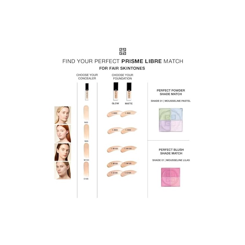 Prisme Libre Skin-Caring Matte Foundation - 1-W105 Fair with Warm