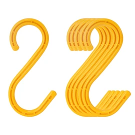Heavy Duty ABS S Hooks, 6 Pack, 8.26Inch, Yellow, Ideal for Indoor/Outdoor, Kitchen, Closet, Bathroom, Garden, Tools, Construction