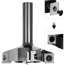 SpeTool Spoilboard Surfacing Router Bit Include 4 Additional Carbide Inserts, 1/2 inch Shank 2.5 inch Diameter, 4-Wings Planing bit for Wood Slab Flattening