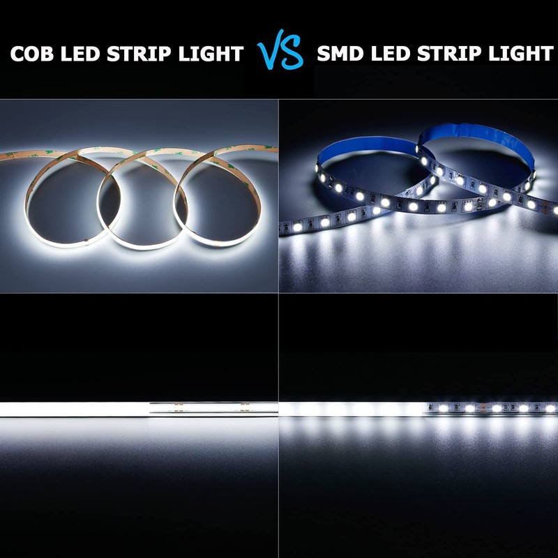 KXZM 24V COB LED Strip Light Cool White 6000K 2400LEDs