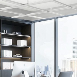 EMAYUU 64 SQ FT White Galvanized drop ceiling grid kit for Basement Living Room Kitchen Bathroom Lobby