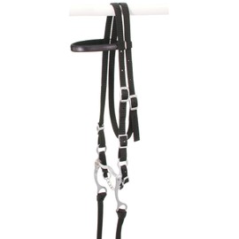 Tough 1 King Series Nylon Browband Bridle, Black, Horse