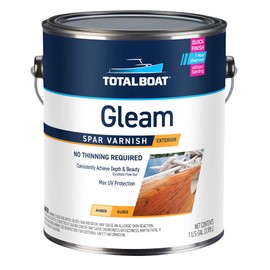 TotalBoat Gleam Marine Spar Varnish, Gloss and Satin Polyurethane Finish for Wood, Boats and Outdoor Furniture (Gloss, Gallon)