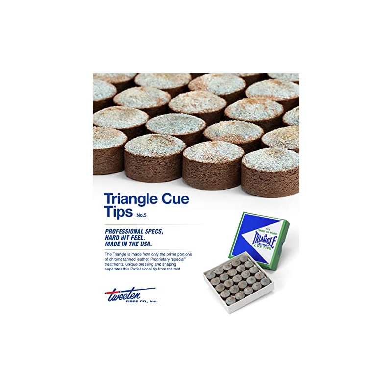 Tweeten Triangle Billiard Pool Cue Tips - 14 mm, Pack