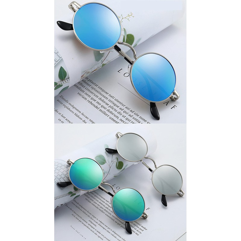 JoXiGo Sunglasses Men Women Polarised UV400 Round Metal Frame Classic