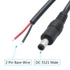 12V DC Power Pigtails Cable,0.5m/1.65ft DC 5.5mm x 2.1mm Male