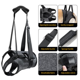 HEYWEAN Carrying Aid Dog Carrying Harness Dog Sling for Rear Legs with Handle Assistance Dog Small Medium Large Dogs Carrying Strap Dog Pull Harness Dog Leg Holder for Rear Legs Dog Carrier