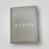 Delta Air Lines Passport Holder Gray Vegan Leather Travel W/