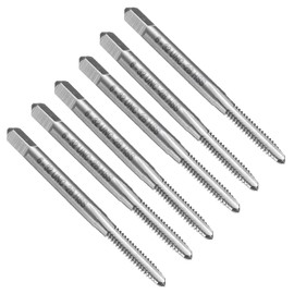 sourcing map 6pcs Straight Flute Thread Tap, 6-32 UNC Screw Threading Tapping Tool Thread Milling Machine Taps, High-Speed Steel 6542 (HSS 6542)
