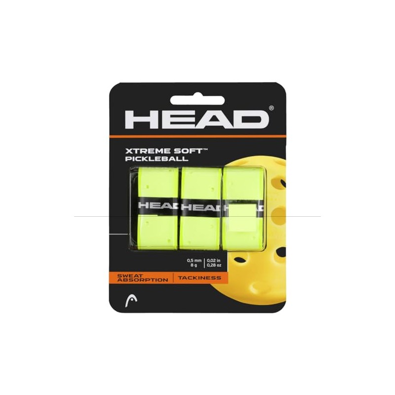 HEAD Xtreme Soft Pickleball Overgrip (3-Pack, Yellow)