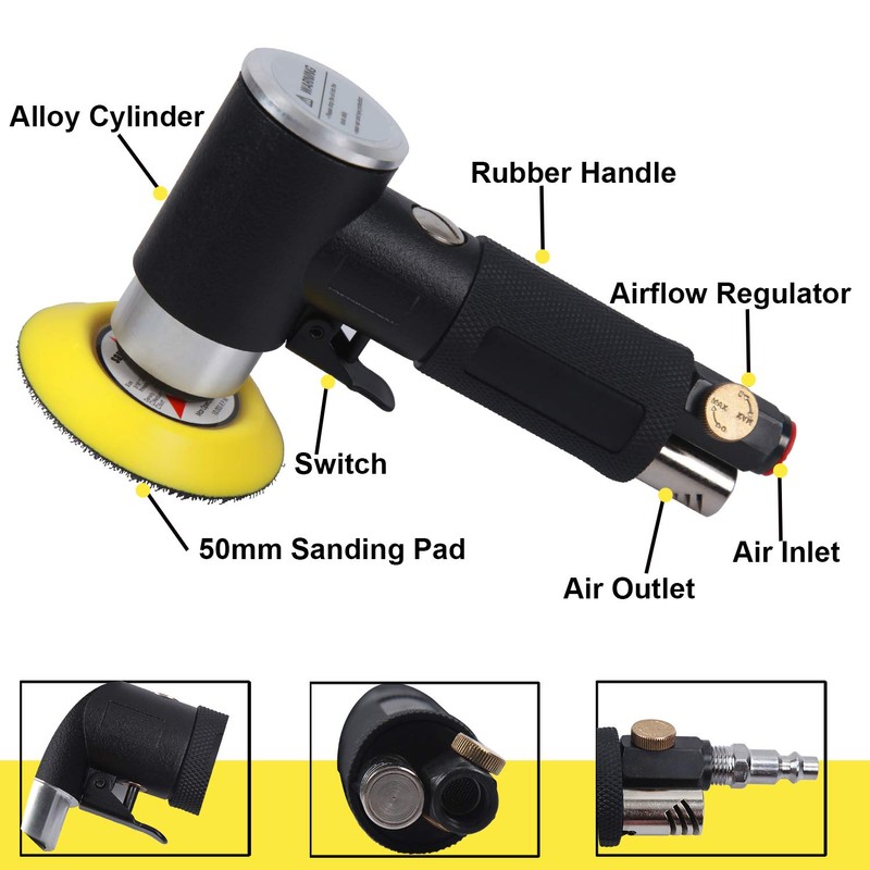 2" and 3" Random Orbital Air Mini Sander - 15,000