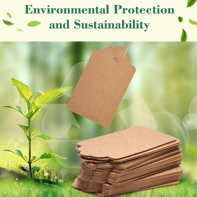 SallyFashion 100pcs Gift Tags with String Attached, 1.7 x 2.8