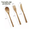 Veraly Juego De Cubiertos Ecologico Bambu Biodegradable 3 +bolsita Color