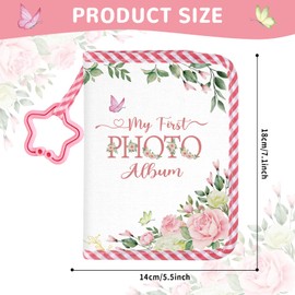 ZOIIWA Baby's My First Family Album Soft Photo Cloth Book Watercolor Flower My First Book of Photos Baby Memory Album Gift Holds 4x6 Pictures for Babies Newborn Toddler & Kids Baby Shower