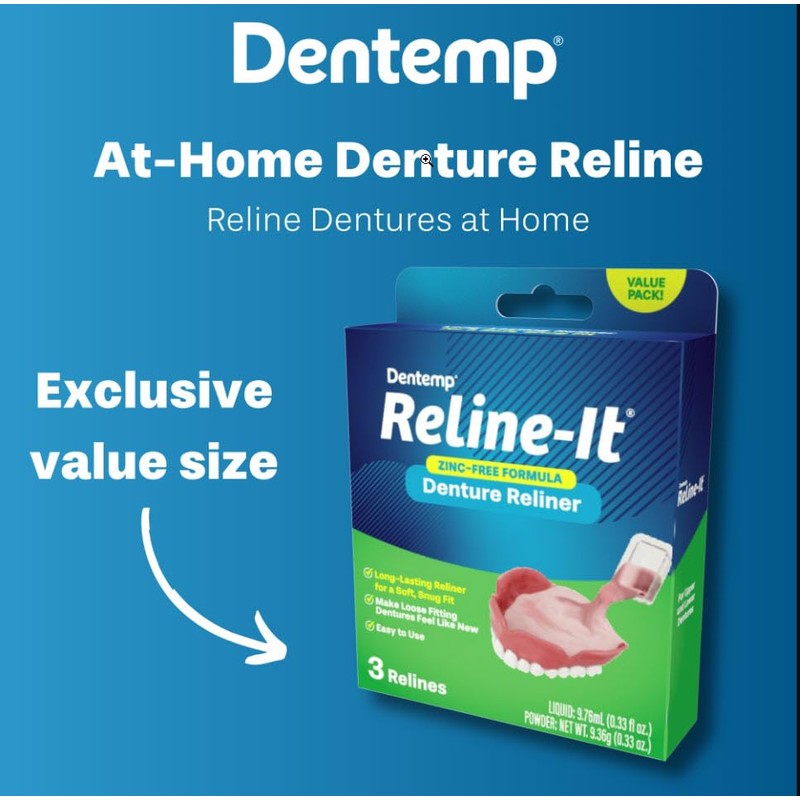 Dentemp Denture Reline Kit Value Pack - Advanced Formula Reline