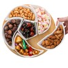 Cididu Ceramic Serving Tray Platters Lazy Susan, Rotating Divided Serving