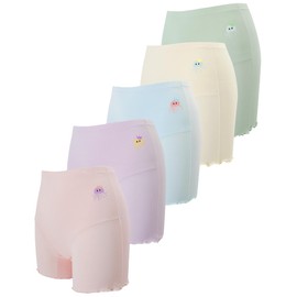 AMYNICE 5 Pack Cute Bike Shorts for Girls Undershort Cartwheel Shorts Girl's Summer Dancewear Toddler Girl Short Breathable Comfy Under Dress 11-12T