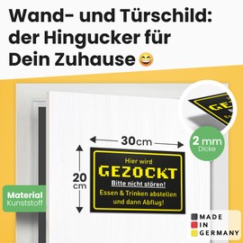 DankeDir! Gezockt - Sign 30 x 20 cm - Student Decoration Party Gamer Door Sign Room Party Decoration Gift Idea - Youthful Gamer Birthday Gift Boys Teenager Gift Decoration