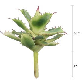Duovlo Pack of 2 Artificial Succulent Plant 5.15 Inch Faux Succulents Agave potatorum Flower Arrangement Craft Wall DIY Materials (Green)