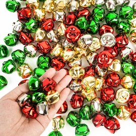 120Pcs Christmas Jingle Bells for Crafts 1Inch,4 Color Mix Craft Bells DIY Bells for Christmas Pet Decorations Christmas Party Decorations and Home