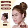 isheeny Small Human Hair Bun Straight Fake Hair Extension with