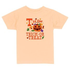 T is for Trick or Treat Toddler Kids T-Shirt 2T Peachy