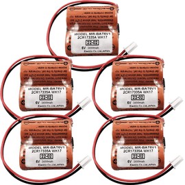 (5-Pieces) MR-BAT6V1 2CR17335A WK17 6V 1650mAh Lithium Battery for M80 Driver MR-J4 servo System