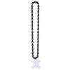 36" Chain Beads With Skull And Crossbones Medal Necklace Costume