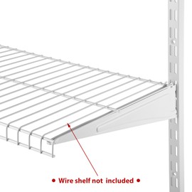 CroBlissful 2 Pcs 47.5 Inch Twin Rail Upright Wall Shelving System with 6 Pcs 12 Inch Locking Shelf Bracket Adjustable Closet System Heavy Duty Metal Support for Deep Wire Shelving Kitchen Closet Home