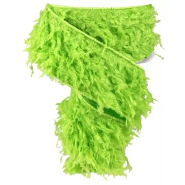CH Lime Green Shaggy 2.5" by 2 yard Wired Ribbon Grinch Stole Christmas or Elf New