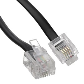 kenable ADSL Broadband Modem Cable RJ11 to RJ11 Phone Socket to Router Black 0.5m 50cm