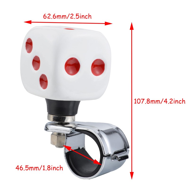 Lunsom Steering Wheel Spinner, Dice Shape Car Turning Wheel Knob